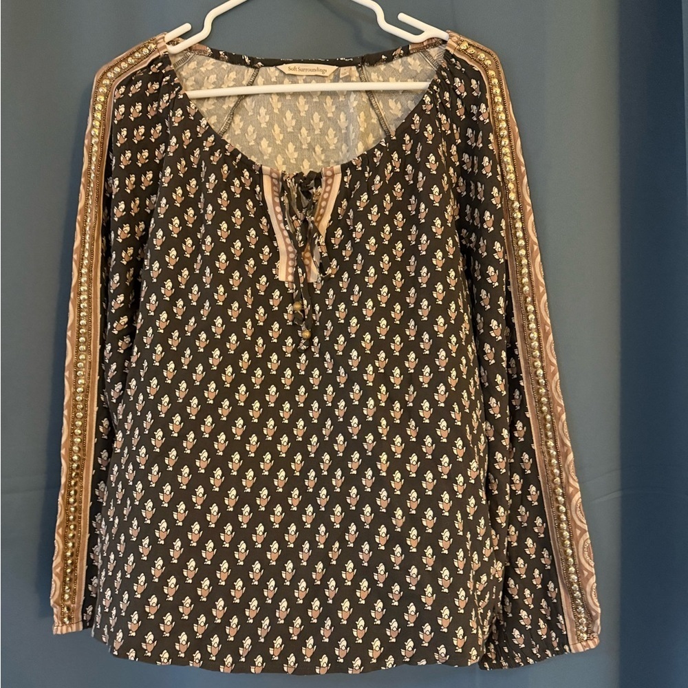 Soft Surroundings Blouse – Size Small – Brown & Black,  🖤🤎 - Picture 4 of 6